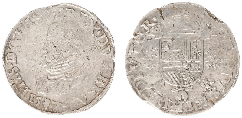 Hertogdom Brabant / Antwerpen - Philips II (1555-1598) - Philipsdaalder 1574 bus...