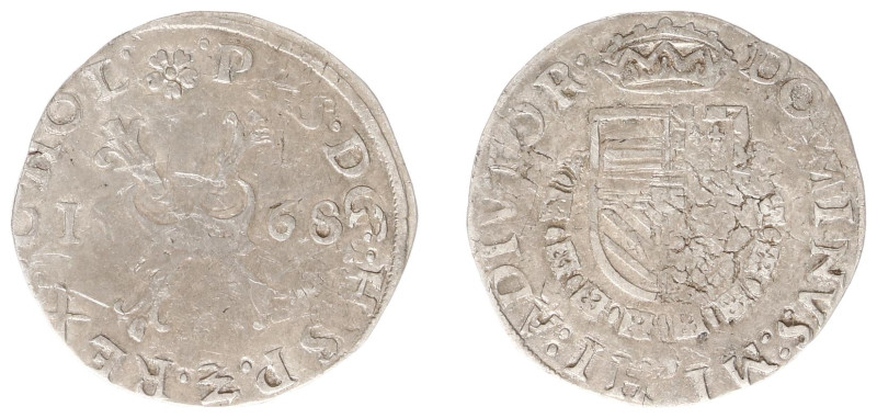 Holland Graafschap (1049-1581) - Philips II (1555-1598) - 1/4 Bourgondische Krui...