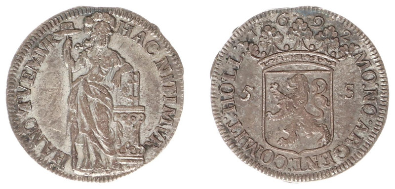 Holland Provincie (1581-1795) - 5 Stuiver 1692 of provinciale Kwart Gulden (HPM ...