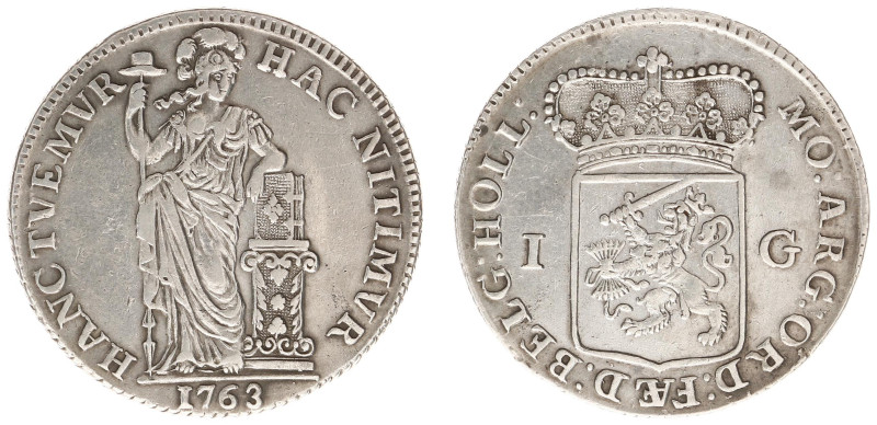 Holland Provincie (1581-1795) - 1 Gulden 1763 (Delm. 1179 / CNM 2.28.104 / HPM H...