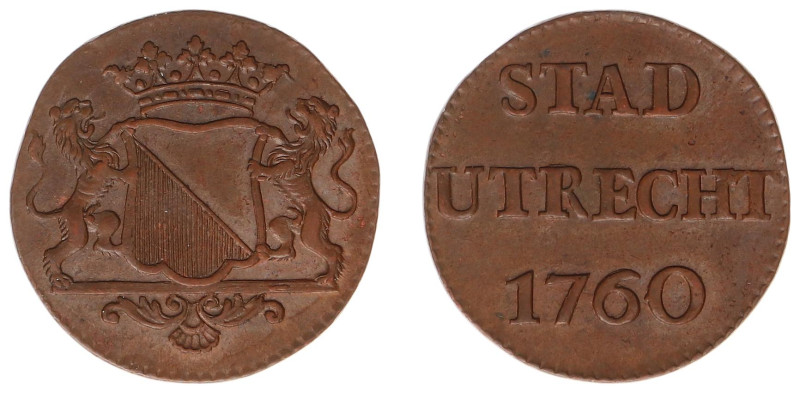 Utrecht Provincie (1581-1795) - Utrecht Stad - Duit 1760 (CNM 2.44.22 / PW 5113)...