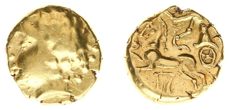 Celts - Gaul - Averni - AV Stater (2nd century BC, 7,45 g) - Male head to left, ...