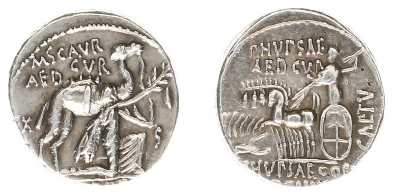 Later-Denarius Coinage (ca. 154-41 BC) - M. Aemilius Scaurus and P. Plautius Hyp...