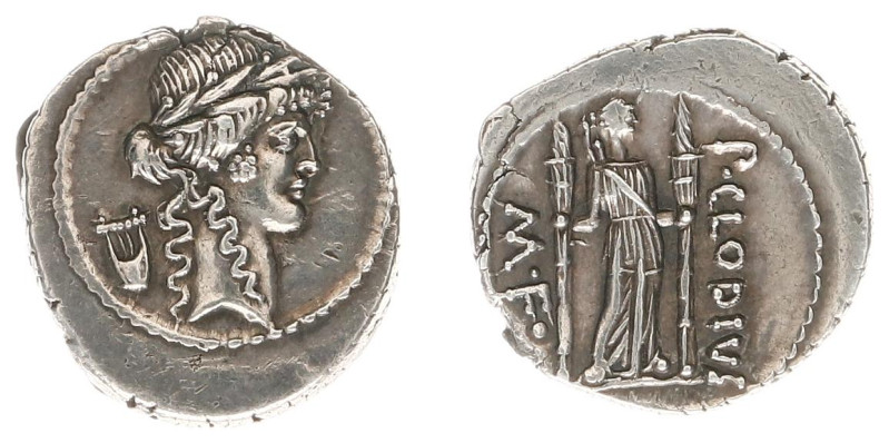 Later-Denarius Coinage (ca. 154-41 BC) - P. Clodius M.f. – AR Denarius (Rome 42 ...