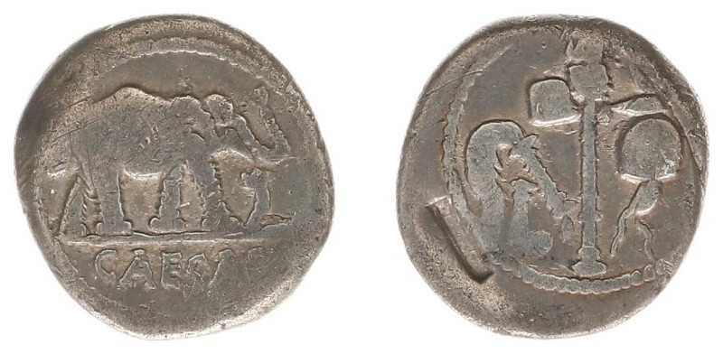 Julius Caesar (+44 BC) - AR Denarius (military mint traveling with Caesar 49 BC,...