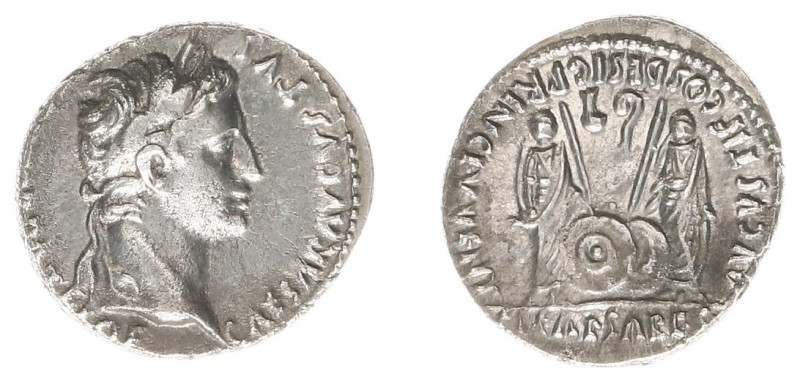 Augustus (27 BC - 14 AD) - AR Denarius (Lugdunum 2 BC, 3.71 g) - CAESAR AVGVSTVS...