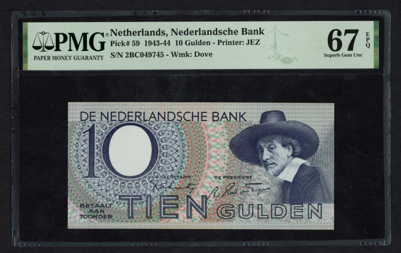 Netherlands - 10 Gulden 1943 I Staalmeester (P. 59 / Mev. 43-1 / AV 32.1) - PMG ...