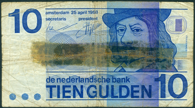 Netherlands - 10 Gulden 25.4.1968 Frans Hals Bulls-eye (Mev. 49-1b / AV 37.1a.2....