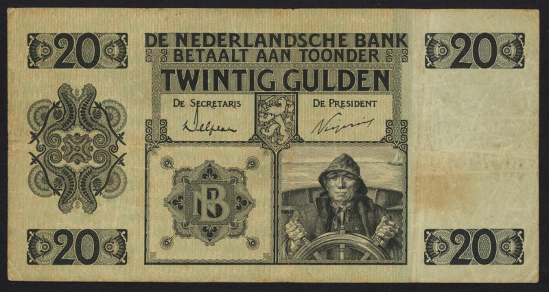 Netherlands - 20 Gulden 1926 Stuurman (Mev. 57-1b / PL50b2.R / AV 40.1b.2) REPLA...