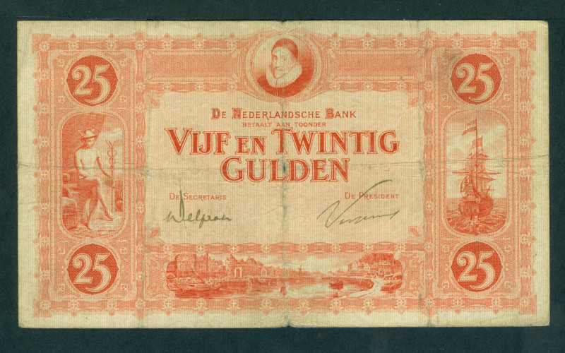 Netherlands - 25 Gulden 28.9.1921 Willem van Oranje (Mev. 73-1c / AV 47.1c.3 / P...