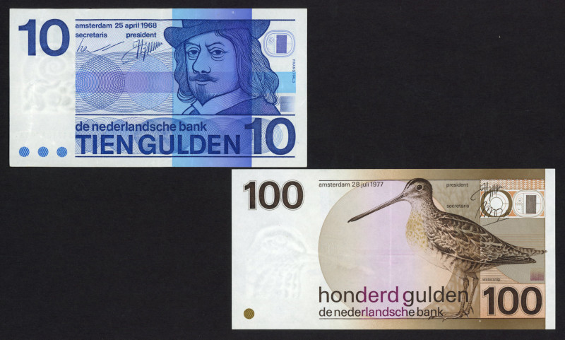 Netherlands - 100 Gulden 1977 Snip Error (Mev. 123-1 / AV 87.1a.1.1) - small whi...