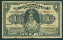 Nederlands-Indië - 1 Gulden 13 december 1919 Muntbiljet Wilhelmina (P. 100 / Mev. 160b / PLNI19.1b ) - small sign. Talma 21 mm. - Fine