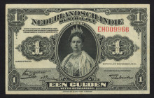 Nederlands-Indië - 1 Gulden 24.12.1919 Muntbiljet Wilhelmina (P. 100 / Mev. 160b / H-118a / PLNI19.1b) - sign. Talma 21 mm. - strong paper and nice po...