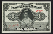 Nederlands-Indië - 1 Gulden (1919/1920) Muntbiljet Wilhelmina SPECIMEN (P. 100s / Mev. 160 / PLNI19.1.s) - serie 00000- a.UNC / rare