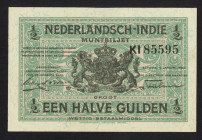 Nederlands-Indië - ½ Gulden 1920 Muntbiljet (P. 102 / Mev. 162b / H-123 / PLNI21.1a) - paper with fibres - XF+