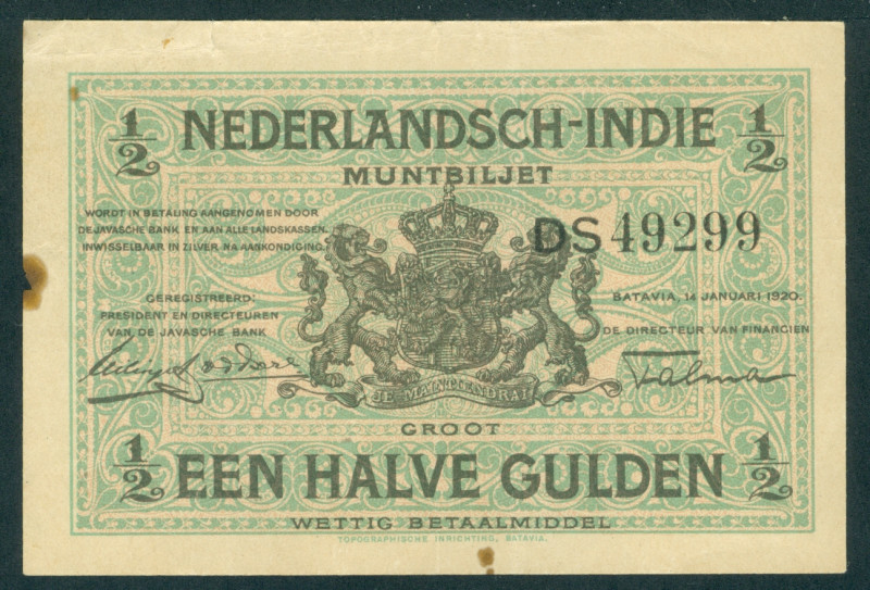 Nederlands-Indië - ½ Gulden 1920 Muntbiljet (P. 102 / Mev. 162a / H-123 / PLNI21...