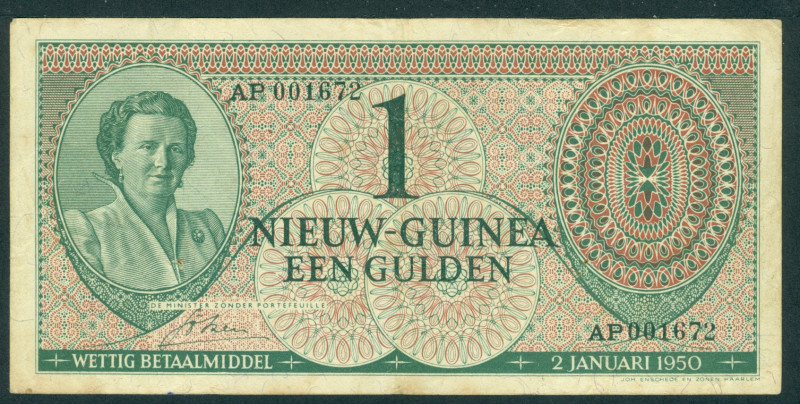 Nederlands Nieuw Guinea - 1 Gulden 1950 Juliana ( P.4a / PLNG1.1) - F/VF