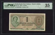 Nederlands Nieuw Guinea - 1 Gulden 1950 Juliana (Mev. 300 / P. 4a) - PMG 35 Choice Very Fine