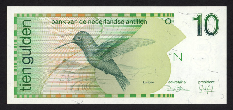 Nederlandse Antillen - 10 Gulden 31.3.1986 Kolibri (P. 23a / PLNA19.1) - UNC