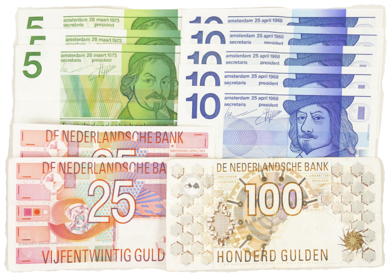 Netherlands - Small box banknotes Netherlands 1973-1992 including Vondel, Frans ...