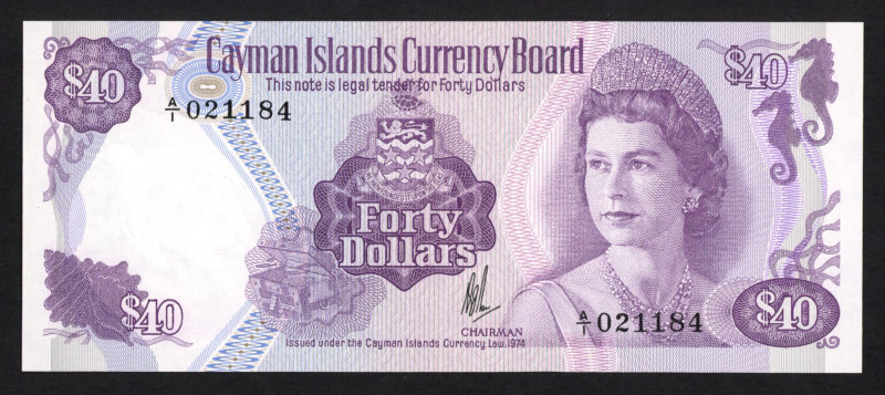 Cayman Islands - 40 Dollars L. 1974 (1981) Queen Elizabeth II (P. 9a) - UNC