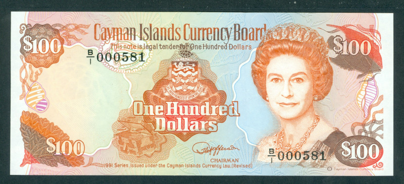 Cayman Islands - 100 Dollars 1991 Queen Elizabeth II (P.15) - UNC