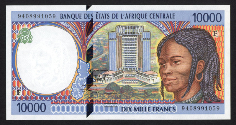 Central African States - Central African Republic - 10,000 Francs 1994 Building ...