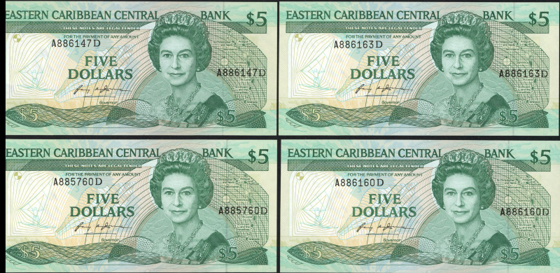 East Caribbean States - 5 Dollars ND (1986-88) Queen Elizabeth II (P. 18d) - suf...