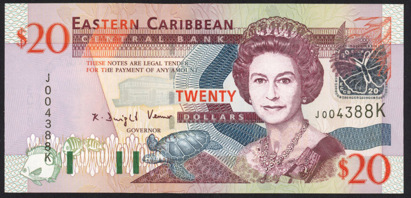 East Caribbean States - 20 Dollars ND (1994) Queen Elizabeth II ( P. 33K) - suff...