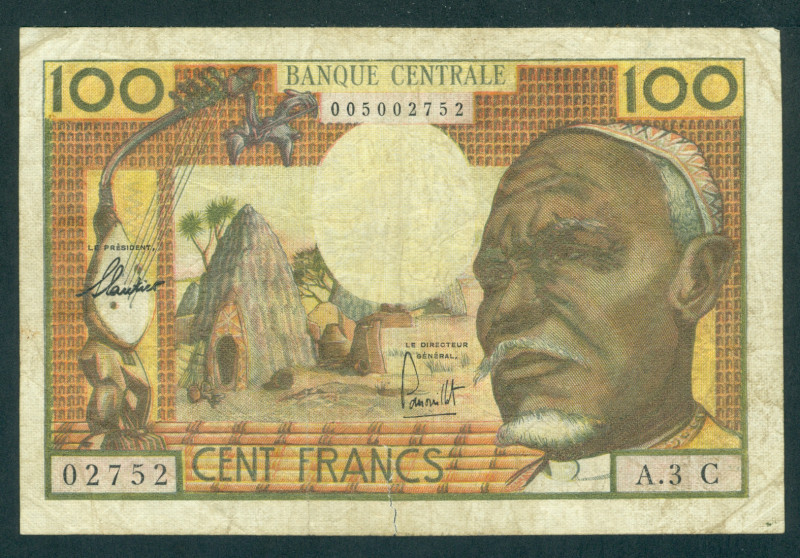 Equatorial African States - 100 Francs ND (1963) C=Congo (P. 3c) - Fine