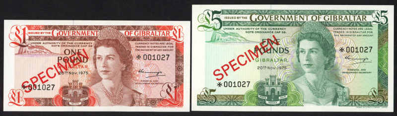 Gibraltar - Collectors series - 1 - 20 Pounds ND with ovpt. Specimen and Maltese...