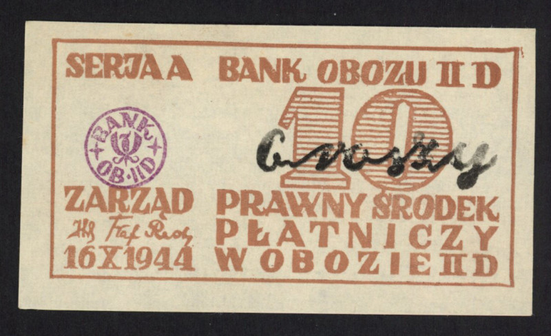 Poland - WWII - Grossborn - Camp Oflag II-D 10 Groszy 16.10.1944 brown letters (...