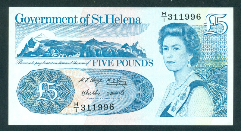 Saint Helena - 5 Pounds ND (1998) Portrait of Queen Elizabeth II at right (P. 11...