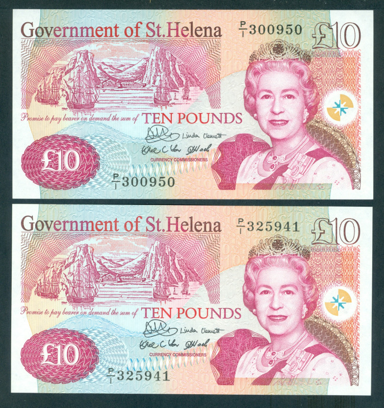 Saint Helena - 10 Pounds ND (2004) Portrait of Queen Elizabeth II at right, sail...