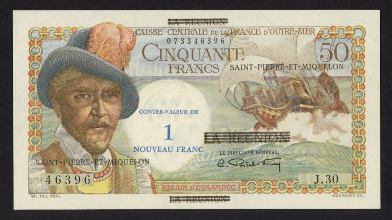 Saint Pierre et Miquelon - 1 Nouveau Franc on 50 Francs ND (1960) B. d'Esnambuc ...