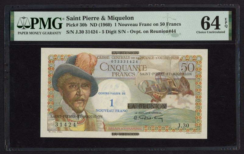 Saint Pierre et Miquelon - 1 Nouveau Franc on 50 Francs ND (1960) B. d'Esnambuc ...