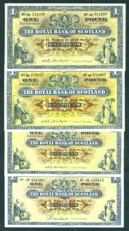 Scotland - 1 Pound 1955-1964/1964-1967 The Royal Bank of Scotland (P. 324b 2x, 3...