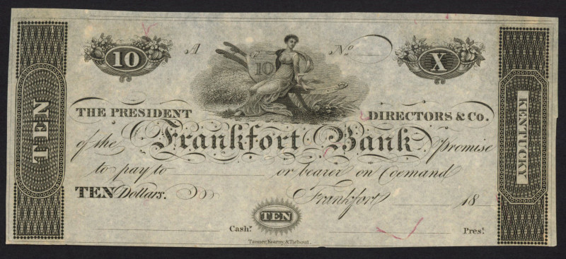 USA - USA - 10 Dollars 1810s Kentucky, Frankfort - Frankfort Bank - remainder - ...