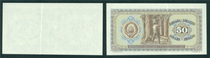 Yugoslavia - 50 Dinara 1.5.1946 ERROR (P. 64) - print on face completely missing...