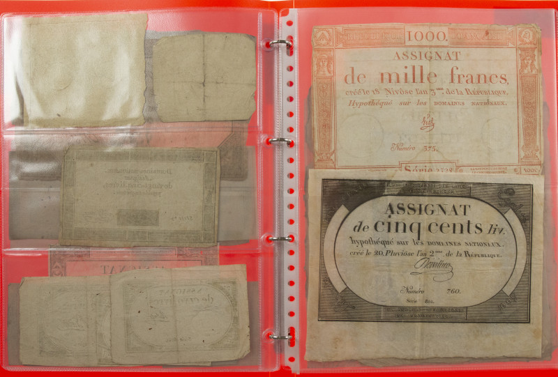 France - Collection France Assignats 1791-1796 including 25 Livres 1791, 50 Livr...