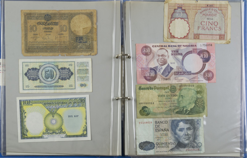 World - Album banknotes world among which Morocco, Germany, Surinam, etc.