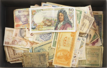 World - Box banknotes world including Greece, Italy, France, Mexico, Dominican Republic, Russia, Gambia, etc. etc.