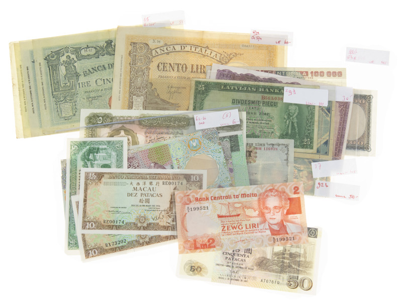 World - Collection World country banknotes including; Kenya, Latvia, Liechtenste...