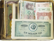 World - Small box banknotes world including Romania, Germany, Netherlands, Indonesia, India, etc.