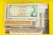 World - Small box banknotes world including Denmark, East Caribbean, Liechtenstein, French Assignats, etc.