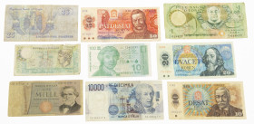 World - Small box banknotes world including Italy, Cyprus, Jugoslavia, Turkey, Romania etc. - in total c. 130 pieces