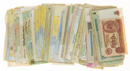 World - A lot with c. 125 banknotes Russia, Uzbekistan, Ukrain, Belarus, Moldavia