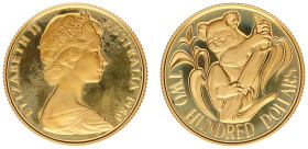 Australia - Elizabeth II (1952-2022) - 200 Dollars 1980 (KM71, Fr.44) - Obv: Bust right / Rev: Koala in tree - Gold - Proof