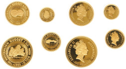 Australia - Elizabeth II (1952-2022) - Australian Nugget Bicentennial 4-coin Proofset 1988 cont. 15, 25, 50 & 100 Dollars (KM89-92, Fr.B1-B4) of 1/10,...