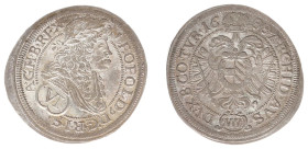 Austria - Empire - Leopold I (1657-1705) - 6 Kreuzer 1688-W, Vienna (KM1185, Her.1148) - Obv: Laureate and draped bust right / Rev: Crowned double hea...